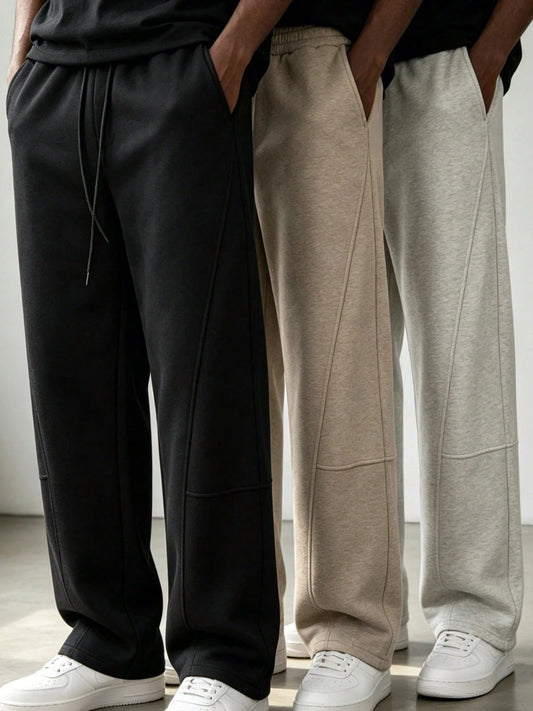 Men's Black Colorblock Loose Outdoor Sports Pants, Summer Men's Clothing, Breathable And Comfortable