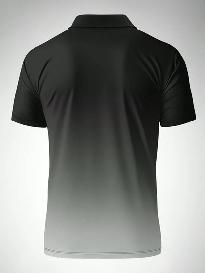 Men's Ombre Print Casual Fashion Short Sleeve Polo Shirt
