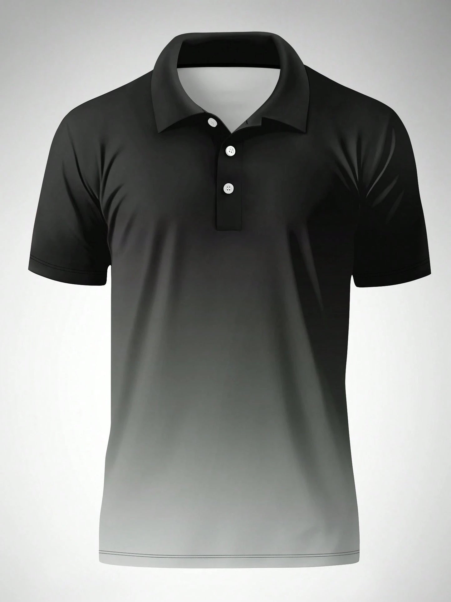 Men's Ombre Print Casual Fashion Short Sleeve Polo Shirt