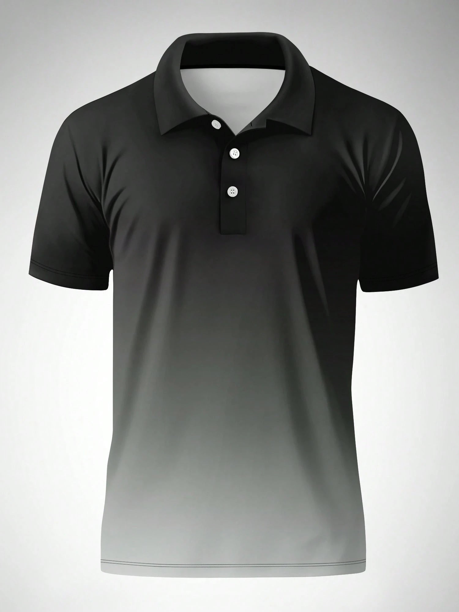 Men's Ombre Print Casual Fashion Short Sleeve Polo Shirt