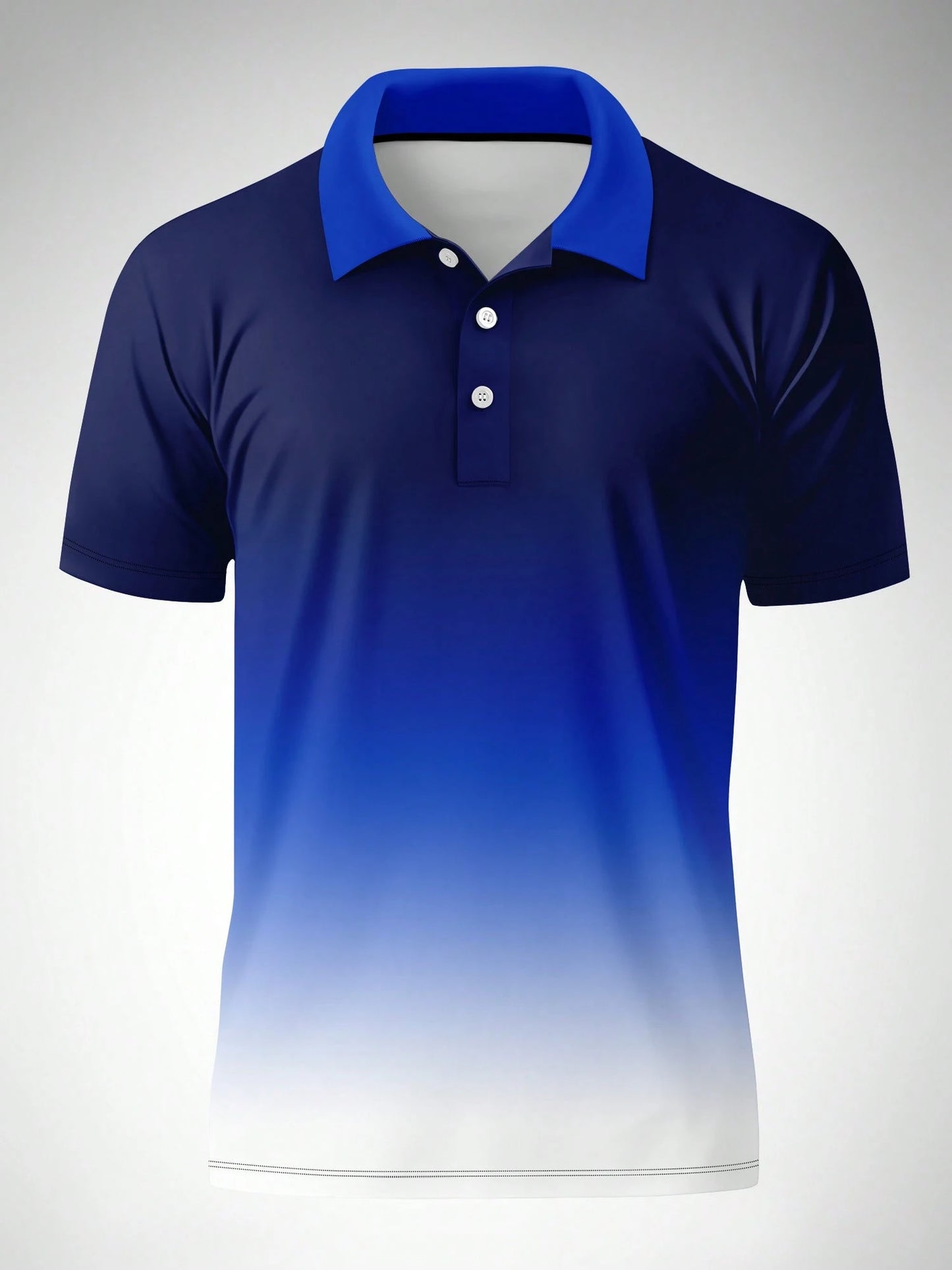 Men's Ombre Print Casual Fashion Short Sleeve Polo Shirt