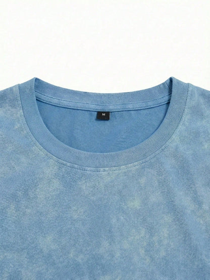 Men's Retro Pattern T-Shirt, Versatile Printed, Breathable Knit Fabric, Suitable For Everyday Wear