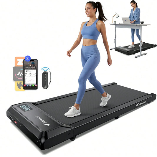 MERACH Walking Pad, Under Desk Treadmill, Portable Mini Treadmills For Home, Seamless One-Piece Molding Design, 265LBS Walkpad With Remote Control, APP, LED Display