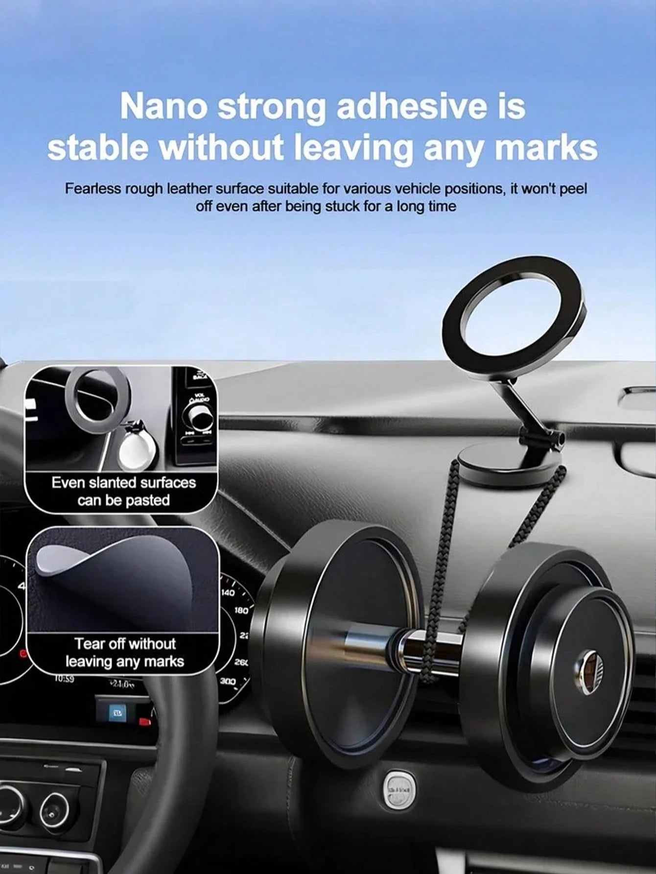 Metal Magnetic Car Phone Holder – 360° Rotating & Folding Design, Strong MagSafe Magnetic Adsorption, Easy One-Hand Operation, Compact Size, Firm Installation, High-End Central Screen Mount For All Sm