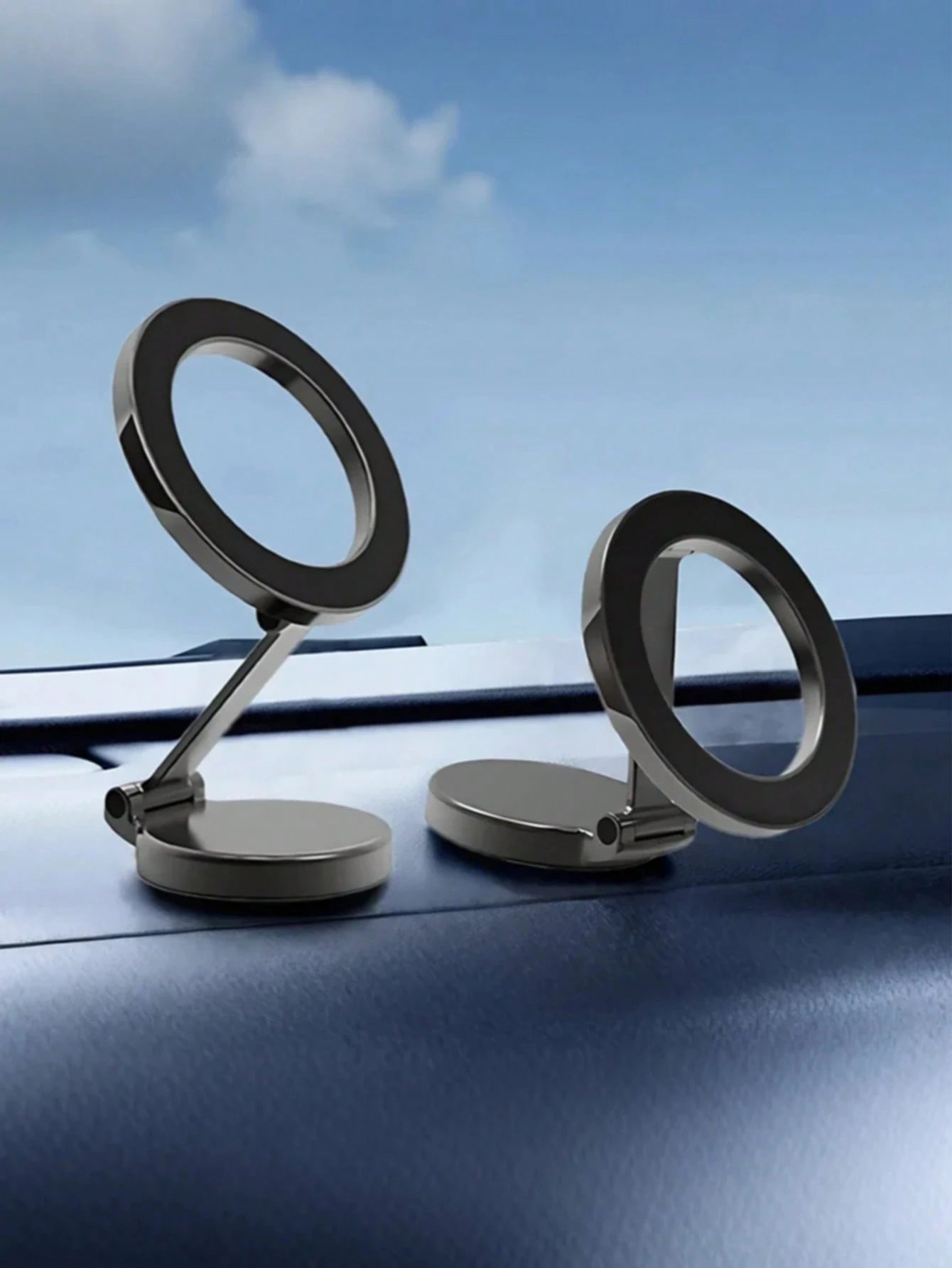 Metal Magnetic Car Phone Holder – 360° Rotating & Folding Design, Strong MagSafe Magnetic Adsorption, Easy One-Hand Operation, Compact Size, Firm Installation, High-End Central Screen Mount For All Sm