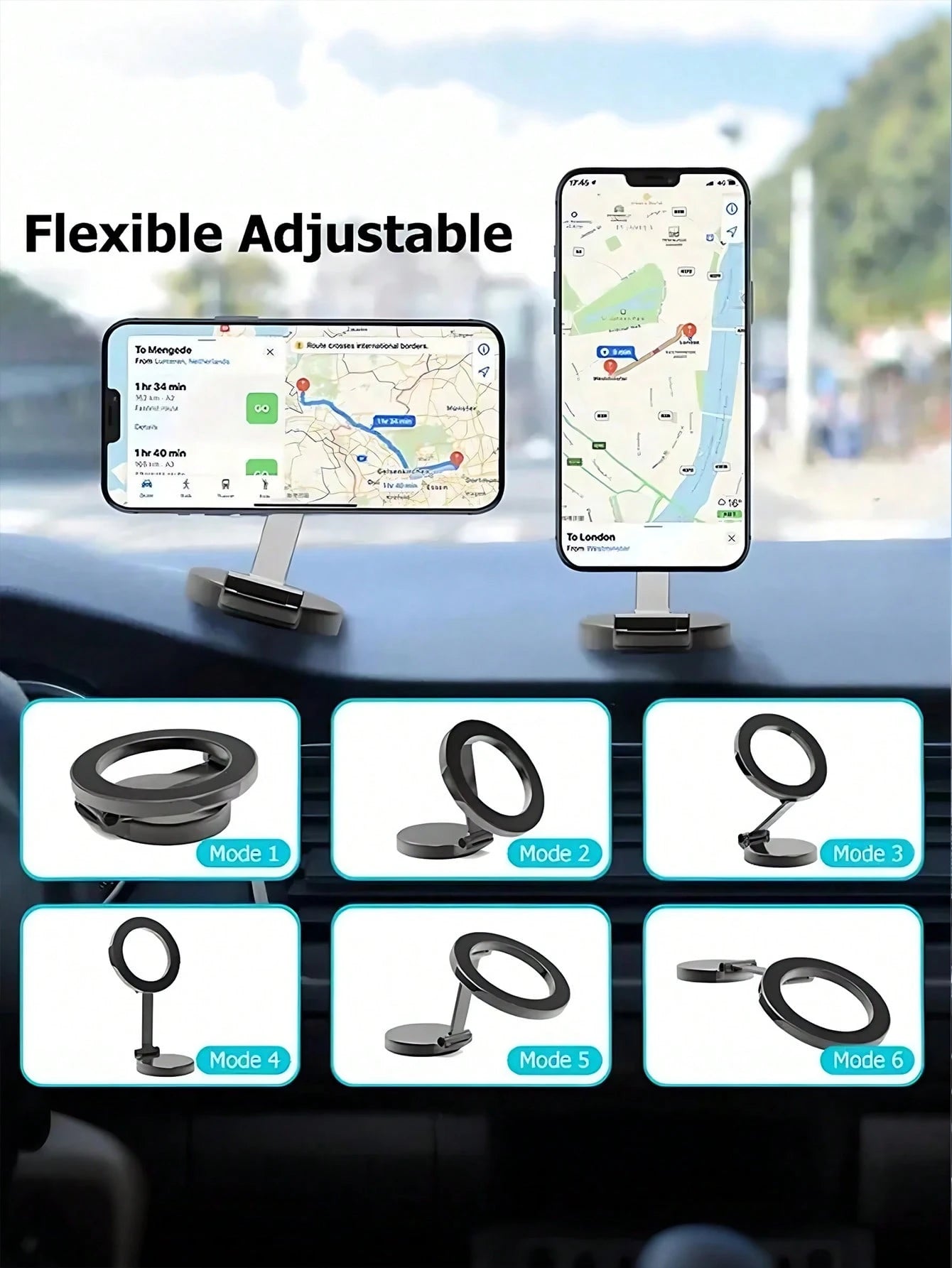 Metal Magnetic Car Phone Holder – 360° Rotating & Folding Design, Strong MagSafe Magnetic Adsorption, Easy One-Hand Operation, Compact Size, Firm Installation, High-End Central Screen Mount For All Sm