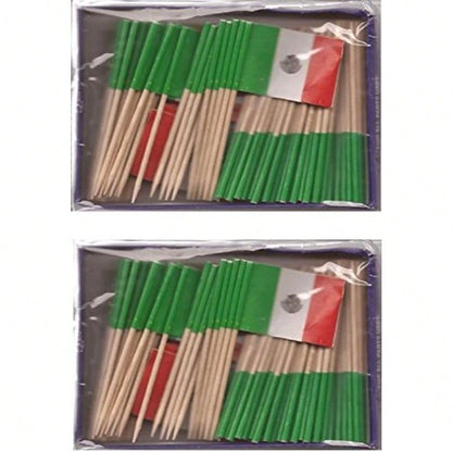 Mexico Tootpick Flags. 200 Small Mini Cupcake Cocktail Sticks And Picks Mexico Tootpick Flags