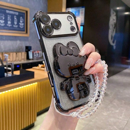 (Mirror Stand) 1pc Bracelet Phone Case Four-Corner Shockproof/Integrated Phone Case, Compatible With Phone 17 Pro 16Pro Max S26/S25/S25Plus/S25Ultra XM HW RM