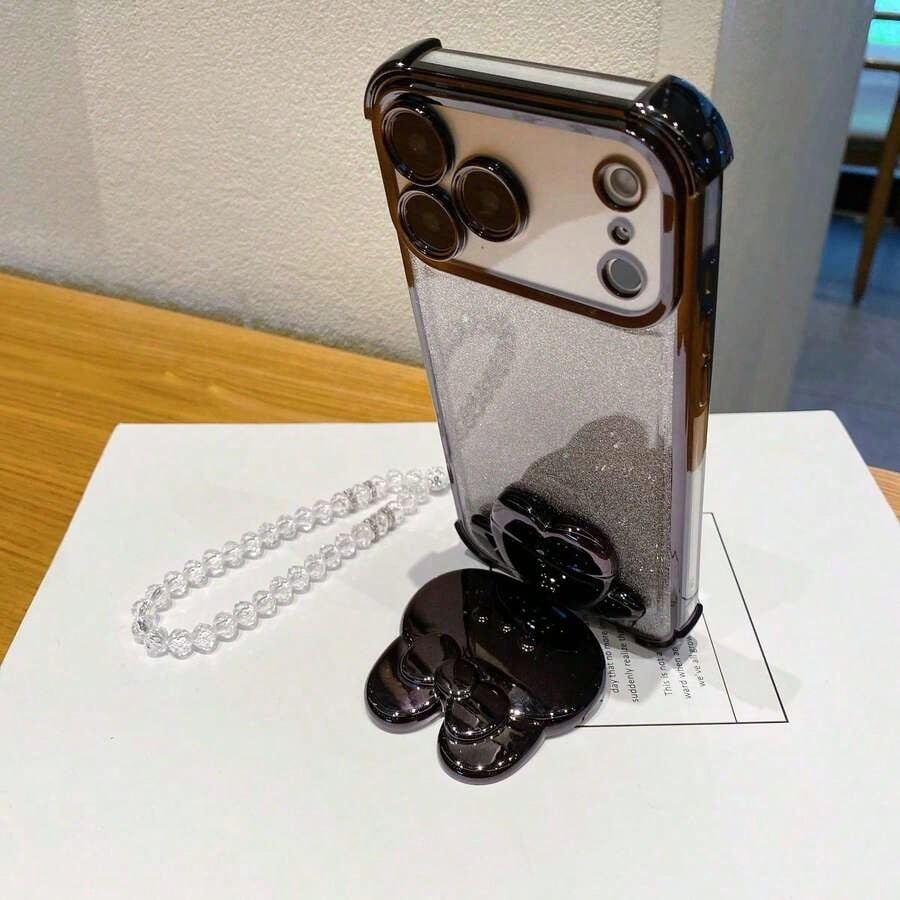 (Mirror Stand) 1pc Bracelet Phone Case Four-Corner Shockproof/Integrated Phone Case, Compatible With Phone 17 Pro 16Pro Max S26/S25/S25Plus/S25Ultra XM HW RM