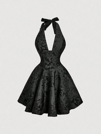 MOD Women's Black Mini Dress With Bowknot Straps