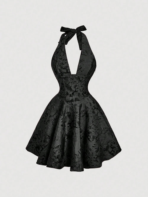 MOD Women's Black Mini Dress With Bowknot Straps