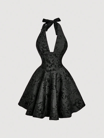 MOD Women's Black Mini Dress With Bowknot Straps