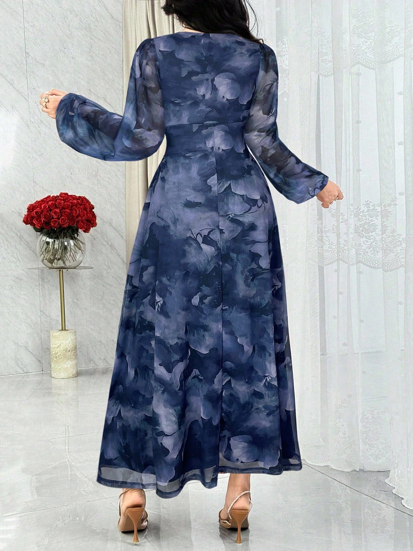 Modelyn Women's Elegant Party Floral Print Twist Dress