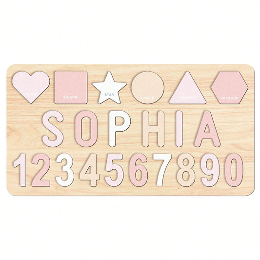 Montessori Toddler Toys, Wooden Name Puzzles For Toddlers 1-3, Custom Puzzle Name Baby, Personalized Name Puzzle New Easter Gifts For Kids Wooden Toys 3D Alphabet Jigsaw