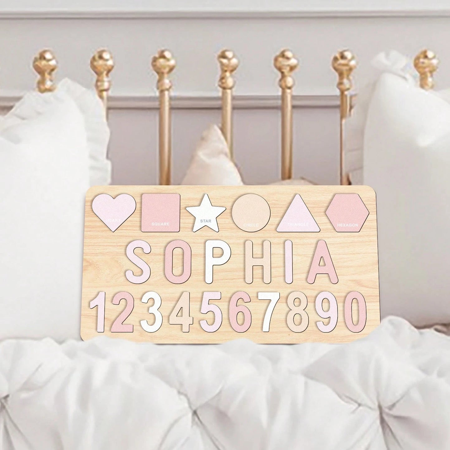 Montessori Toddler Toys, Wooden Name Puzzles For Toddlers 1-3, Custom Puzzle Name Baby, Personalized Name Puzzle New Easter Gifts For Kids Wooden Toys 3D Alphabet Jigsaw