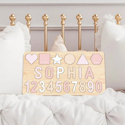 Montessori Toddler Toys, Wooden Name Puzzles For Toddlers 1-3, Custom Puzzle Name Baby, Personalized Name Puzzle New Easter Gifts For Kids Wooden Toys 3D Alphabet Jigsaw