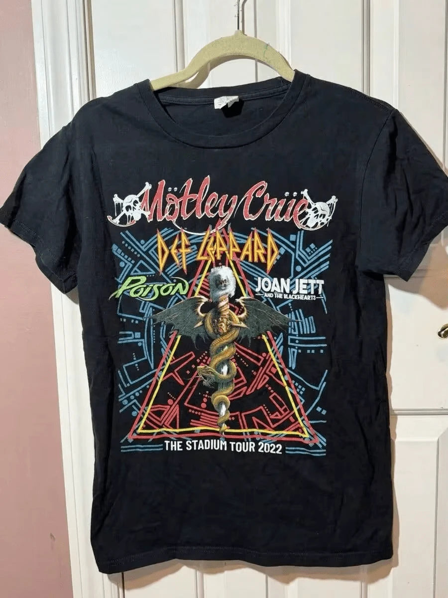 Motley Crue Poison Joan Jett Shirt Mens Small 2022 Stadium Tour| Relaxed Fit| Plus Size