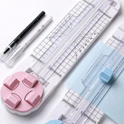 Multi-Functional Paper Cutter Creasing Dotted Wavy Line Cutting 360-Degree Rotary For Hand-Cutting Card Art Tools Scrapbooking,Back To School,School Supplies