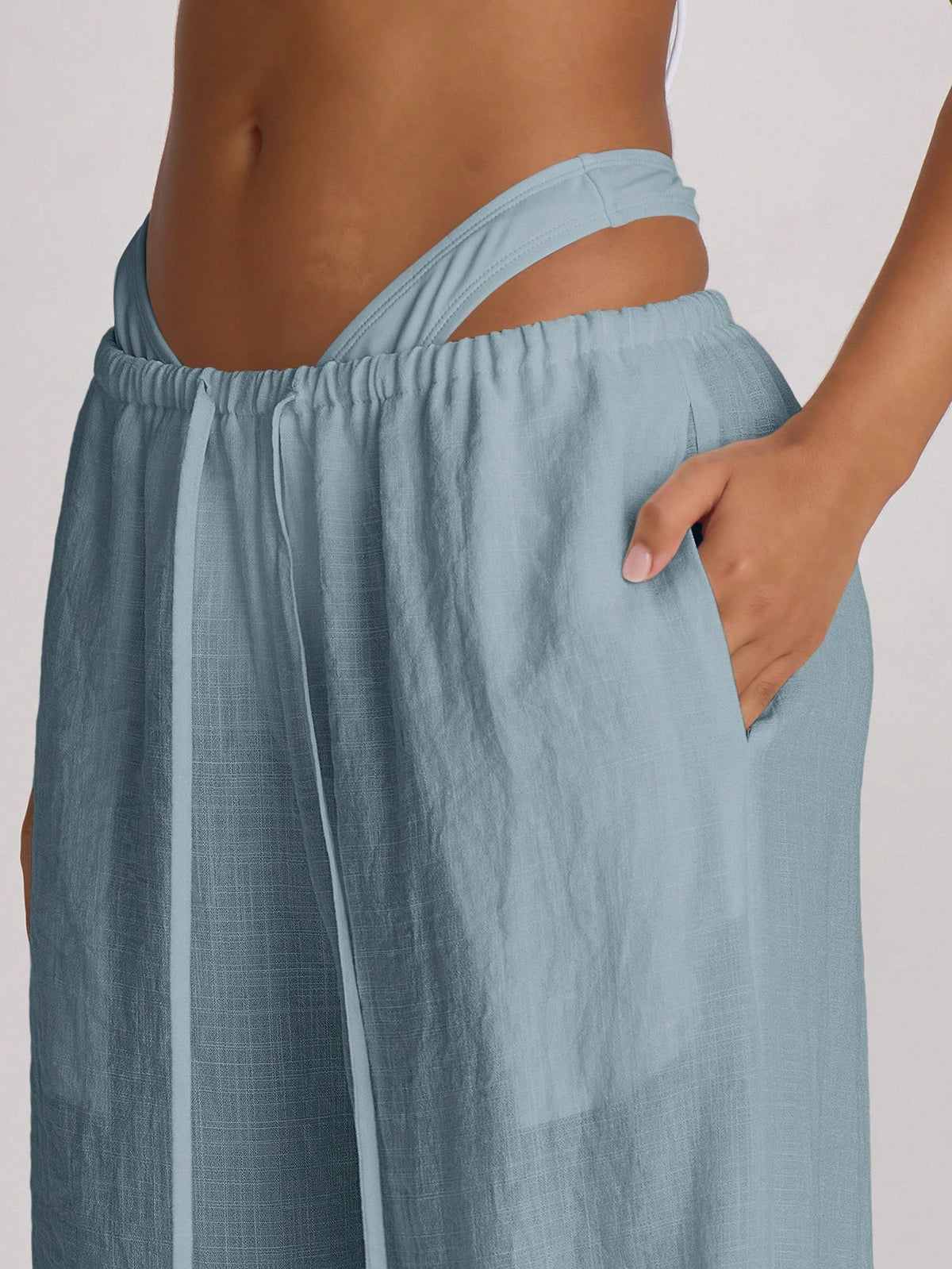 Musera Resort Drawstring Wide Leg Linen Trousers Cover Up Swim Vacation Holiday Summer Travel Beachwear Basics Hen Do Wedding Bridal Bachelorette Resort Core
