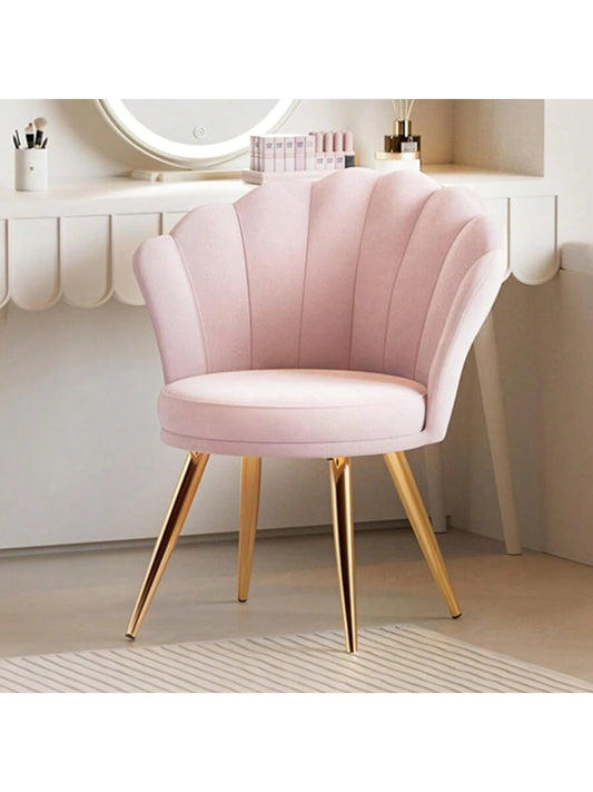 Nalupatio Velvet Accent Chair With Gold Metal Legs, Vanity Chair For Makeup Room, Upholstered Guest Chair For Living Room, Side Chair For Bedroom