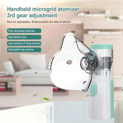 Nebulizer, Portable Nebulizer, Adult And Pediatric Nebulizer Machines For Breathing Aids, Nebulizer Masks And Mesh Nebulizer With Adjustable Nebulization Rate (Without Battery)