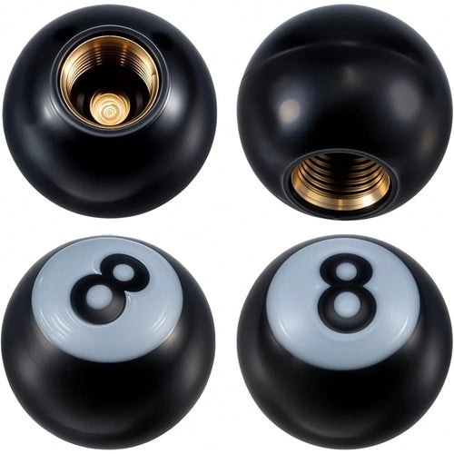 NEW- 4PCS 8 Tire Stem Valve Caps, Universal Cool 8 Tire Valve Caps, Dustproof And Air Leakage Proof For Cars, Bikes,Motorcycles,Bicycles,Valve Inner Diameter 0.29 Inches