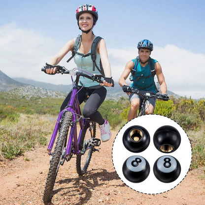 NEW- 4PCS 8 Tire Stem Valve Caps, Universal Cool 8 Tire Valve Caps, Dustproof And Air Leakage Proof For Cars, Bikes,Motorcycles,Bicycles,Valve Inner Diameter 0.29 Inches