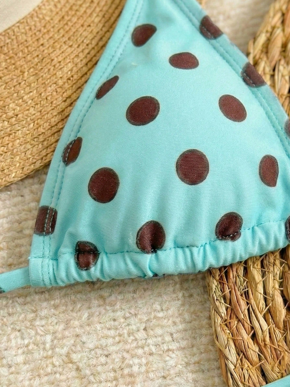 New Sexy Polka Dot Print Backless Bow Tie Spaghetti Strap Bikini Set, Summer Beach Pool Party Swimwear For Women Vacation