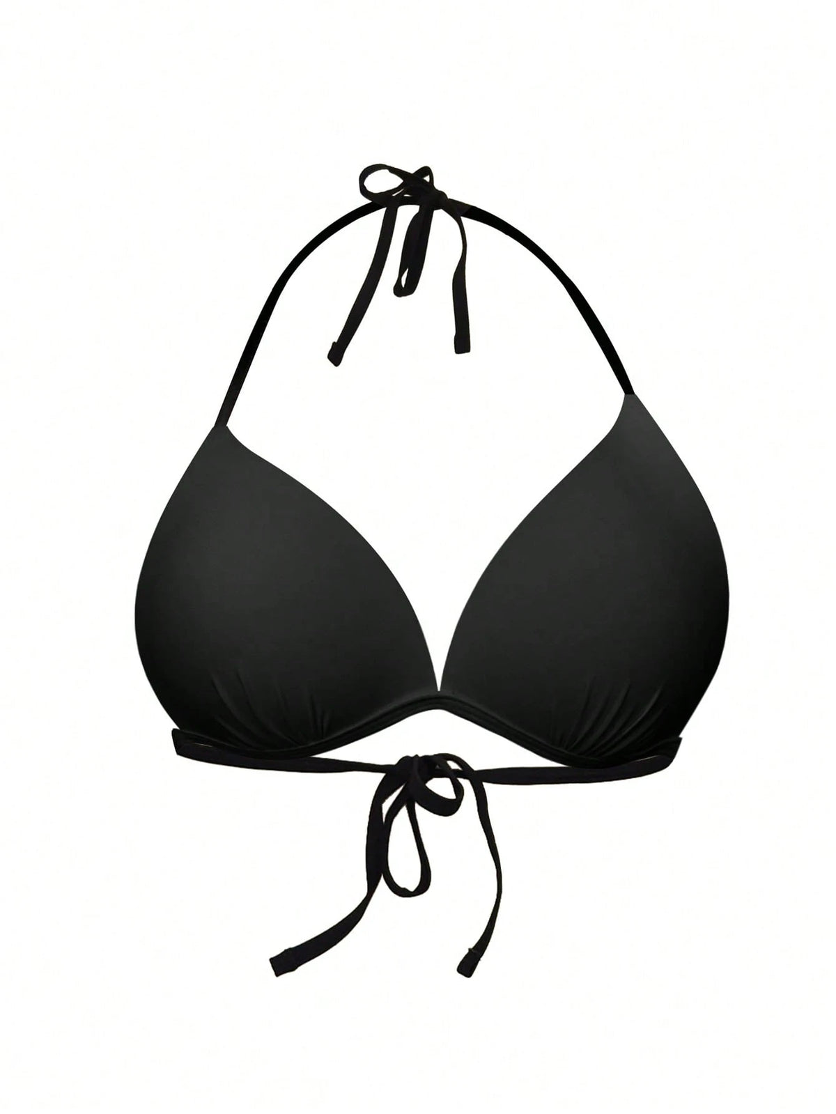 New Solid Color Stylish Women's Sexy Bikini Top, Summer Beach Vacation Black