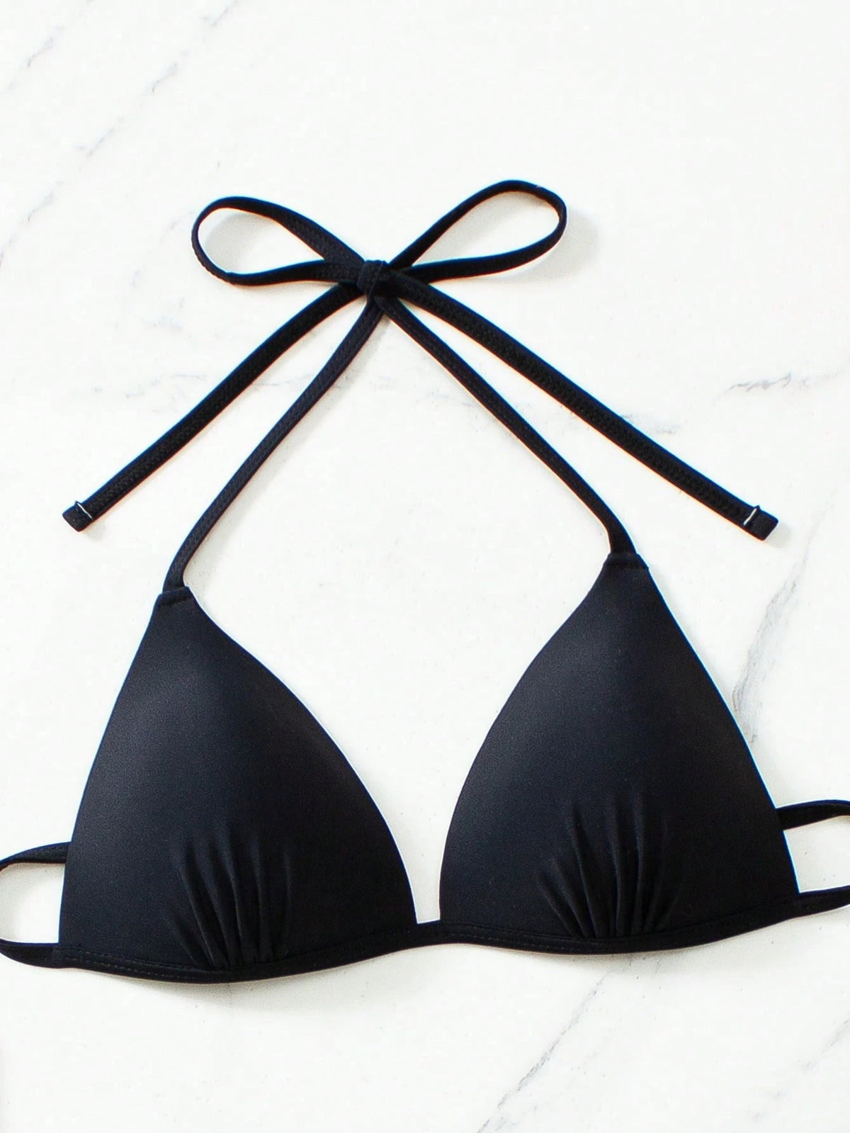 New Solid Color Stylish Women's Sexy Bikini Top, Summer Beach Vacation Black