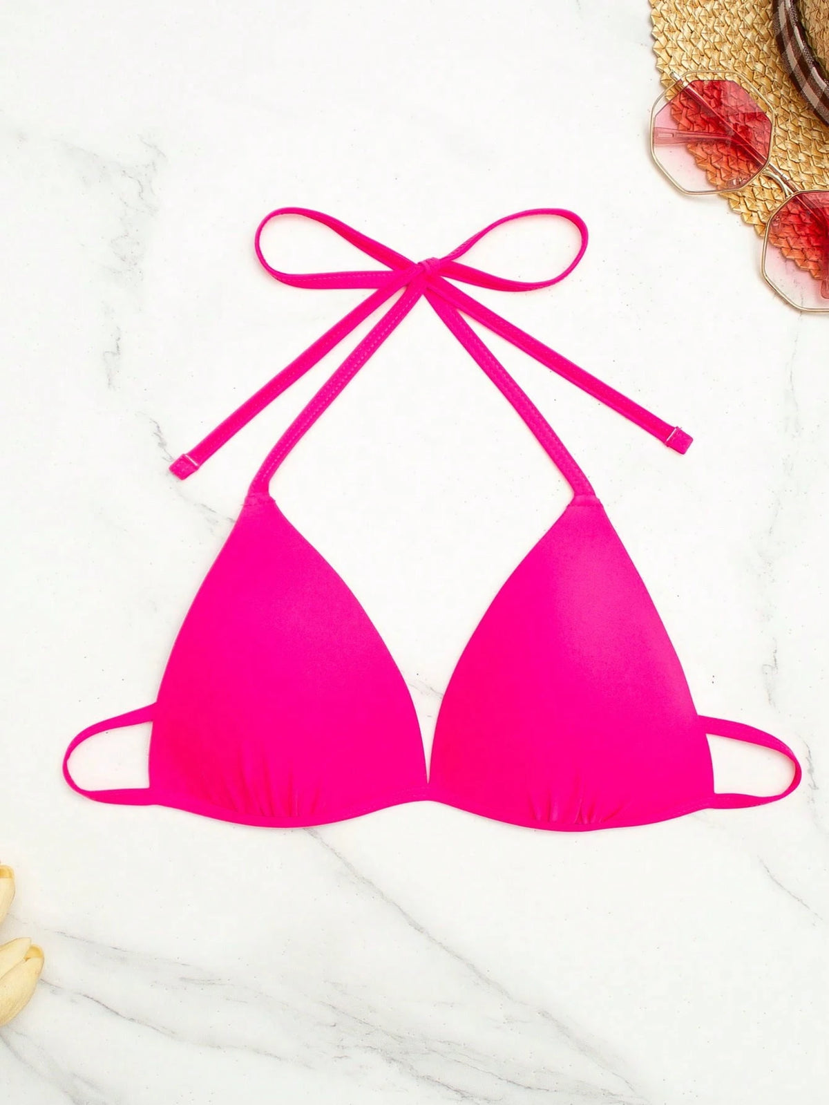 New Solid Color Stylish Women's Sexy Bikini Top, Summer Beach Vacation Black