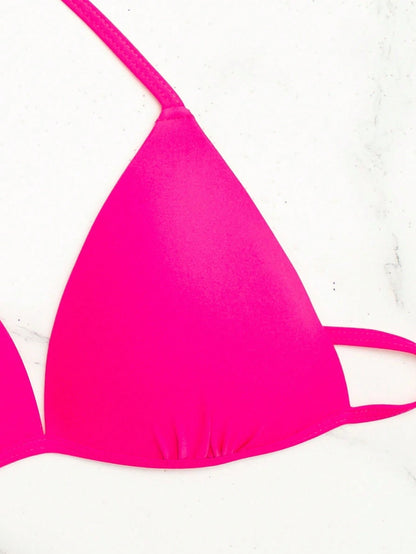 New Solid Color Stylish Women's Sexy Bikini Top, Summer Beach Vacation Black