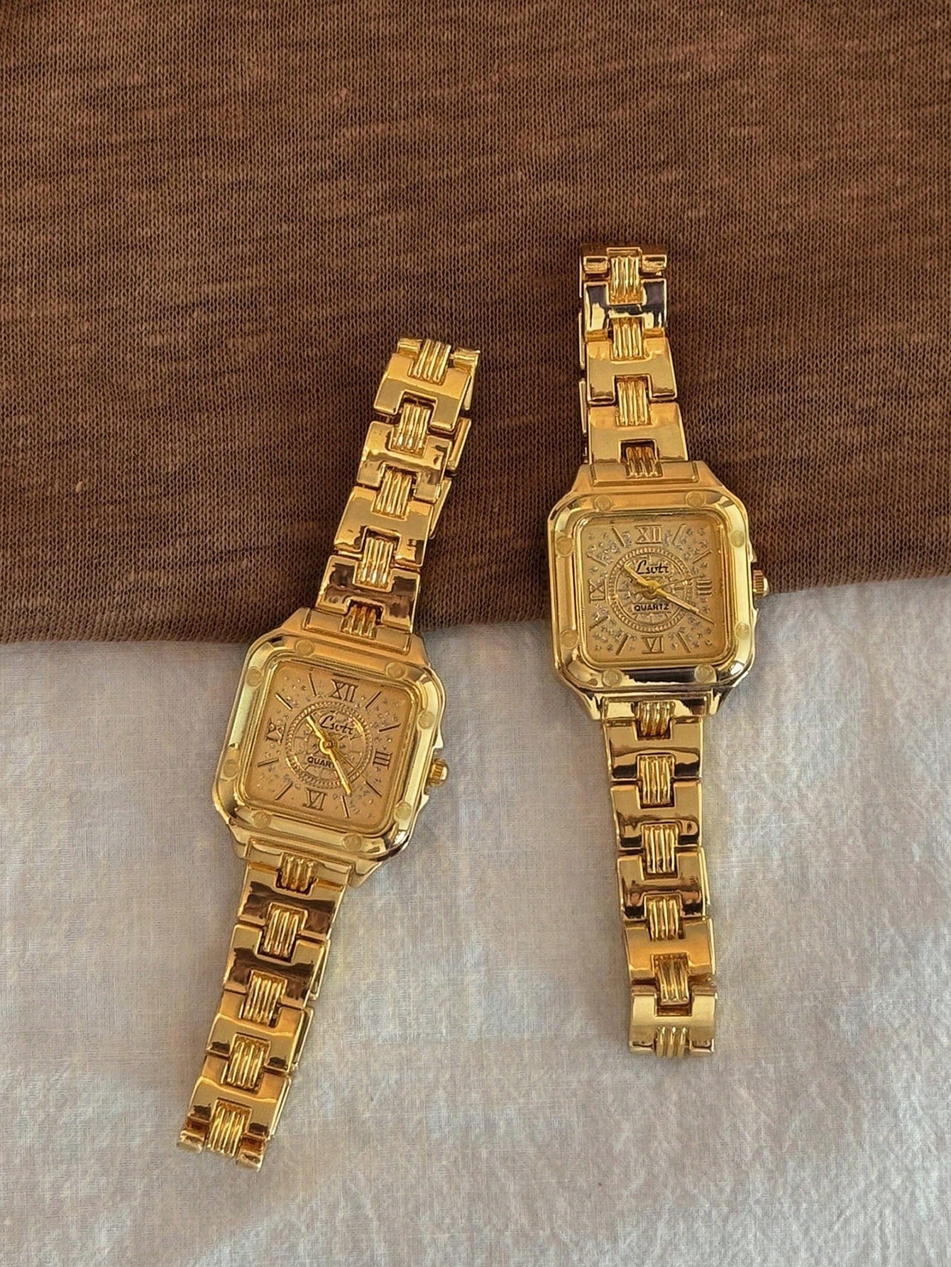 New Square Dial Gold-Tone Women's Watch, Elegant Minimalist Casual Style, Roman Numeral Markers, Fashionable & Unique, 30M Water Resistant, For Daily Life And Occasions