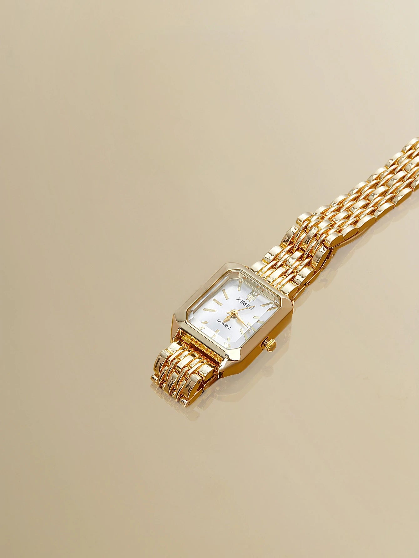 NobleVue Creative Women's Roman Numeral Small Dial Square Metal Chain Quartz Watch For Daily Matching Birthday Anniversary Gift No Gift Box