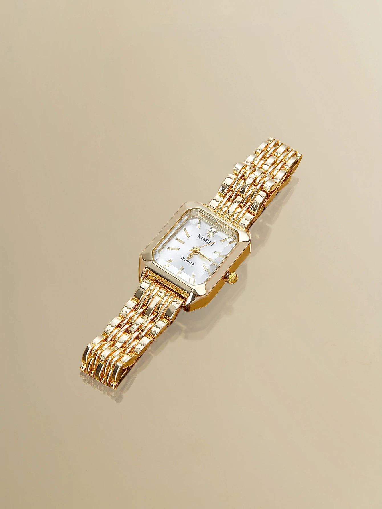 NobleVue Creative Women's Roman Numeral Small Dial Square Metal Chain Quartz Watch For Daily Matching Birthday Anniversary Gift No Gift Box