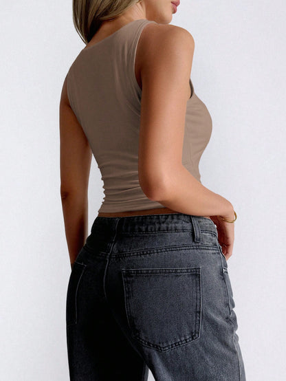 NOIRLYN Women's Summer/Autumn Y2K Sexy Camisole Tank Top, Slim Fit Basic Layering Top, Suitable For Daily Wear Casual