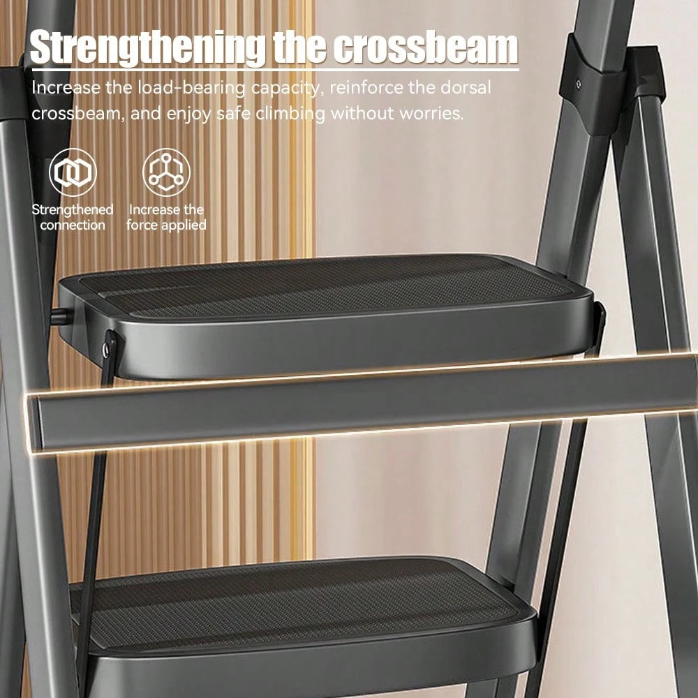 NOREMOCO Heavy-Duty 4-Step Portable Folding Ladder, 330 Lb Capacity. Durable Folding Ladder With Non-Slip Steps, Lightweight And Easy To Carry, Suitable For Home And Industrial Use