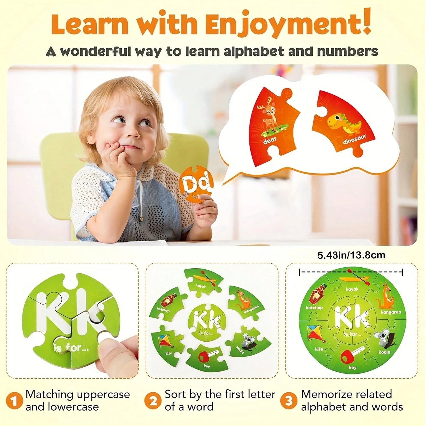 Number And Alphabet Puzzles For Kids Ages 4-6, Alphabet Learning Toys For Kids Ages 3-5, ABC Puzzles Learning Activities L Toys Gifts For 3 4 5 6 7 8 Year Old Boys Girls