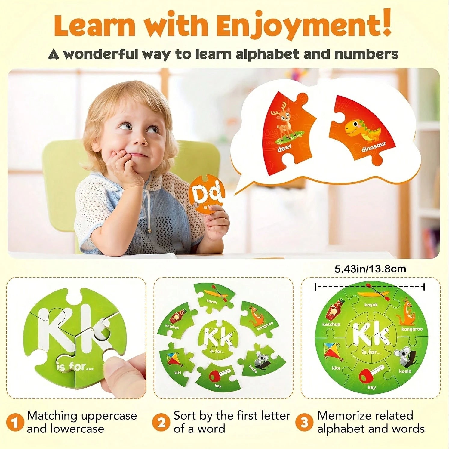 Number And Alphabet Puzzles For Kids Ages 4-6, Alphabet Learning Toys For Kids Ages 3-5, ABC Puzzles Learning Activities L Toys Gifts For 3 4 5 6 7 8 Year Old Boys Girls
