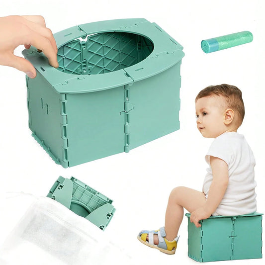 Oaoleer 1PC Portable Potty Seat For Toddler Foldable Travel Potty Training Toilet Seat With Cleaning Bags Reusable For Outdoor Camping, Travel, Kids Toddler Travel Potty Seat