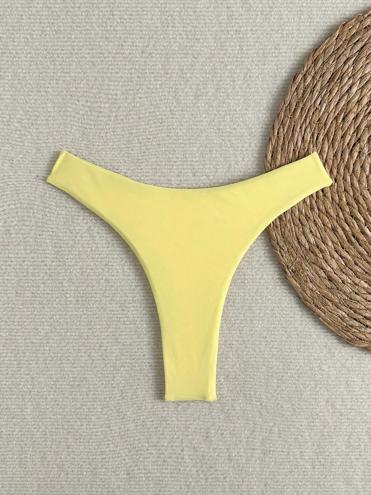 Oceva Summer Beach Swimwear Sexy Tight Basic Women's Halloween Store Celebration Solid Color Ruffled Bikini Bottoms