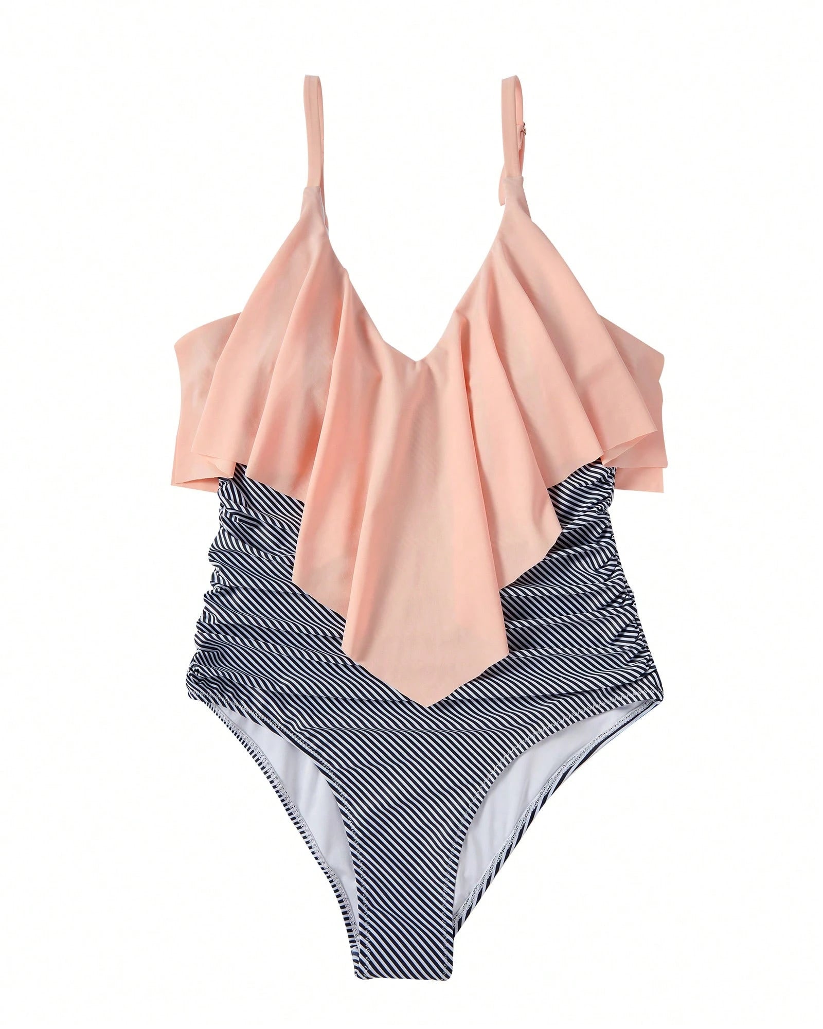OMKAGI Women's Ruffled One-Piece Swimsuit A Flowing Hem And Pleated Design At The Abdomen Create A Slimming And Flattering Silhouette