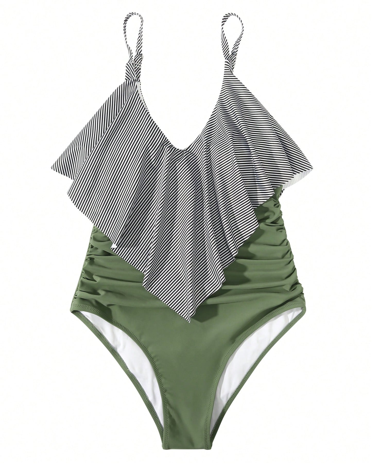 OMKAGI Women's Ruffled One-Piece Swimsuit A Flowing Hem And Pleated Design At The Abdomen Create A Slimming And Flattering Silhouette