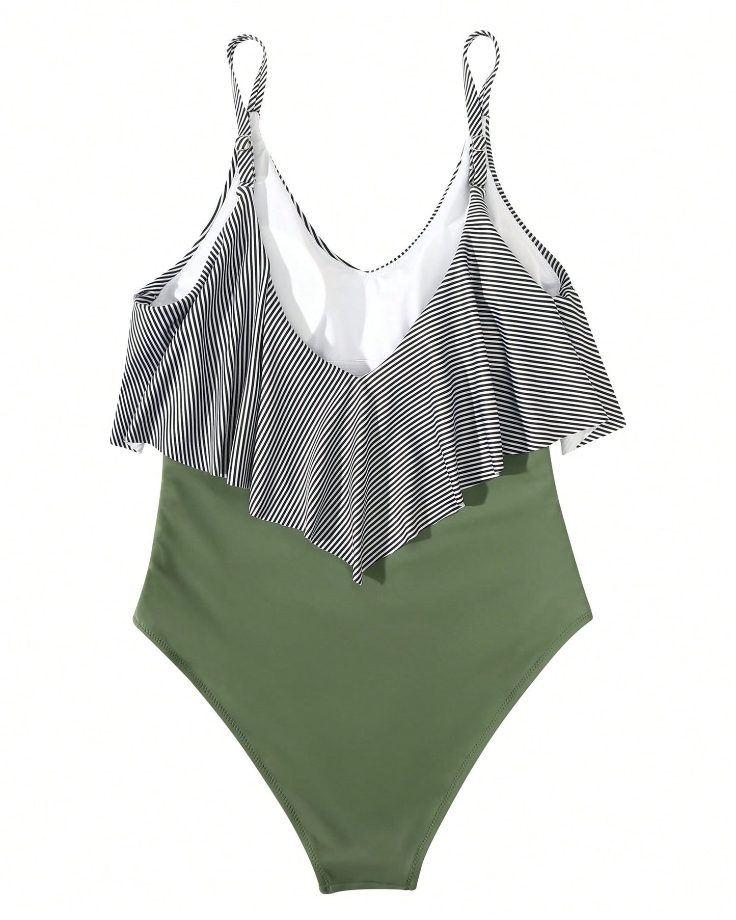 OMKAGI Women's Ruffled One-Piece Swimsuit A Flowing Hem And Pleated Design At The Abdomen Create A Slimming And Flattering Silhouette