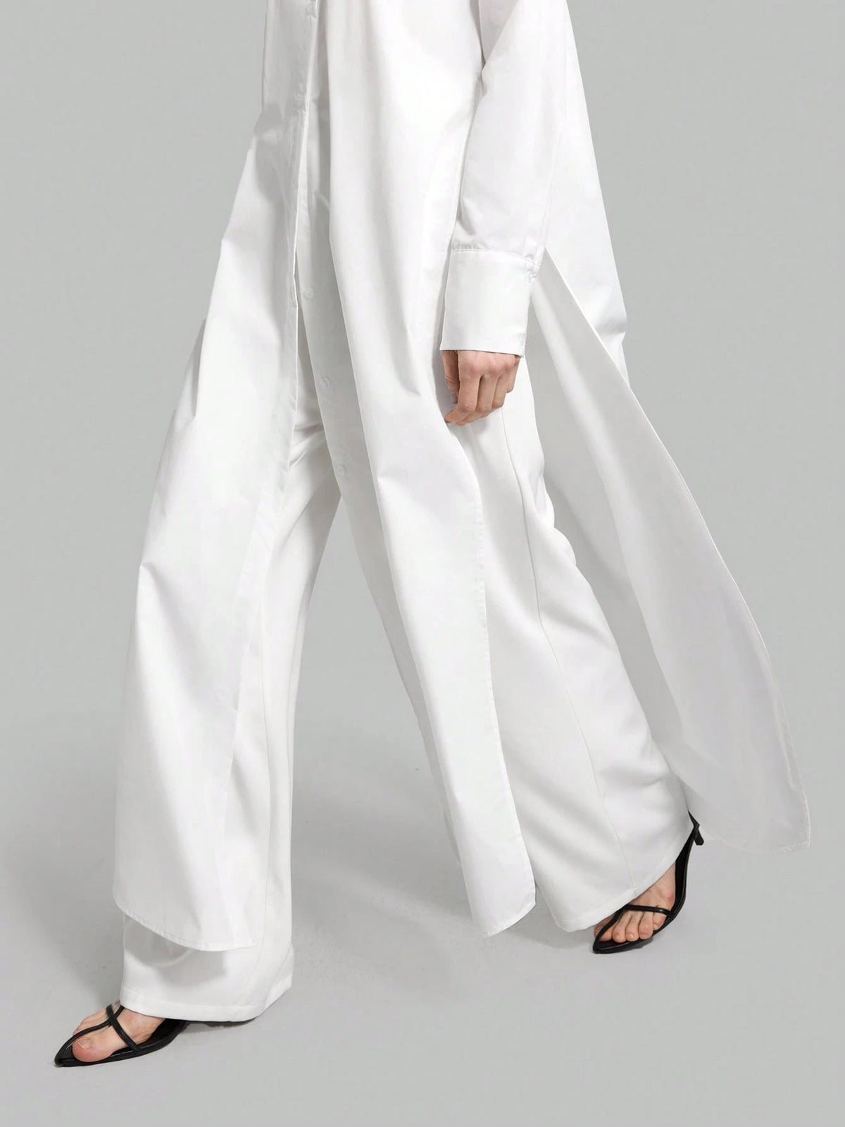Ontre Women's São João Festival Beach Holiday Country Style Country Music Concert 2026SS Spring/Summer Women's Clothing Women's Shirt Best-Selling Solid White Split Shirt Long Top Long Sleeve Open Fro