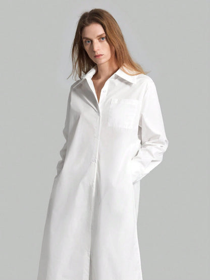 Ontre Women's São João Festival Beach Holiday Country Style Country Music Concert 2026SS Spring/Summer Women's Clothing Women's Shirt Best-Selling Solid White Split Shirt Long Top Long Sleeve Open Fro
