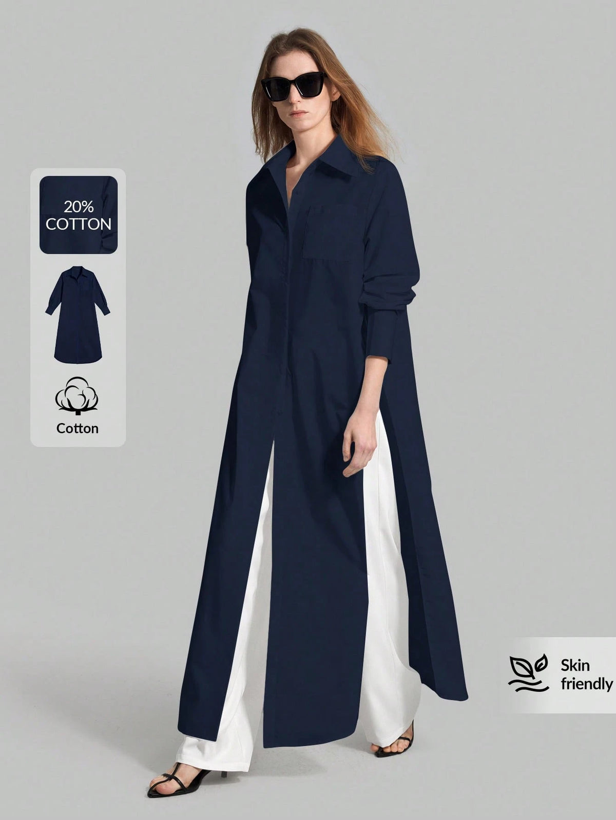 Ontre Women's São João Festival Beach Holiday Country Style Country Music Concert 2026SS Spring/Summer Women's Clothing Women's Shirt Best-Selling Solid White Split Shirt Long Top Long Sleeve Open Fro