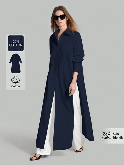 Ontre Women's São João Festival Beach Holiday Country Style Country Music Concert 2026SS Spring/Summer Women's Clothing Women's Shirt Best-Selling Solid White Split Shirt Long Top Long Sleeve Open Fro