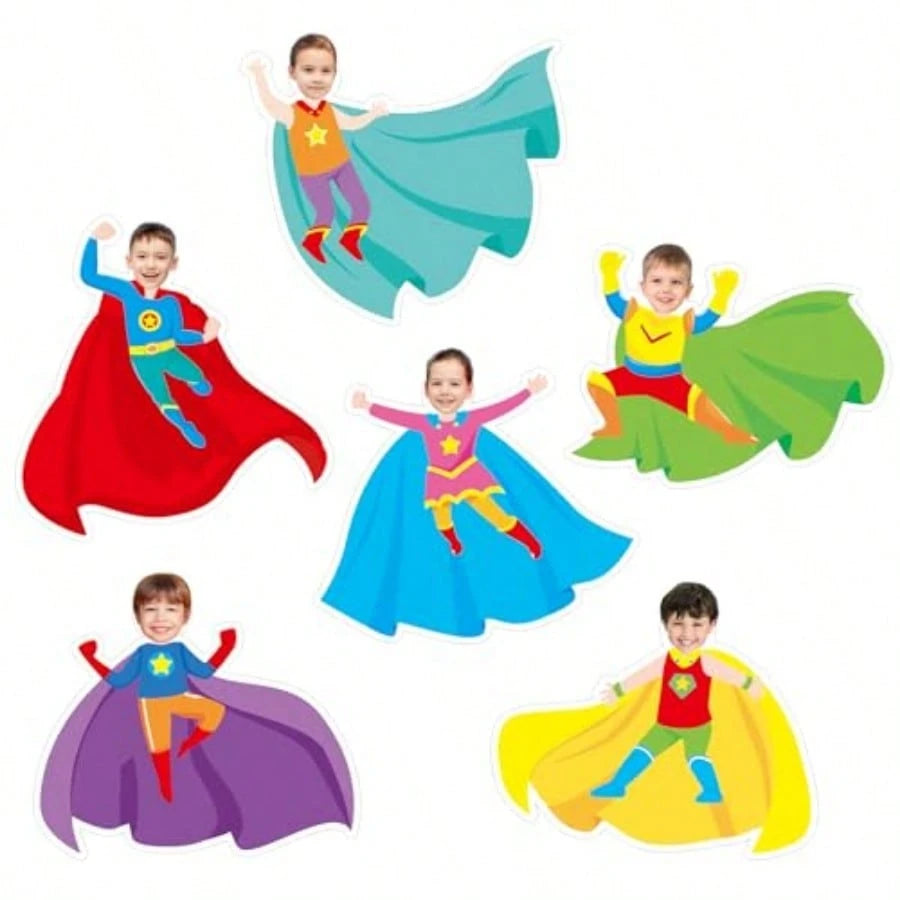 Pack Of 36 Super Theme Hero Cutouts Back To School Birthday Cut-Outs Classroom Decor DIY Craft Photo Wall Super Theme
