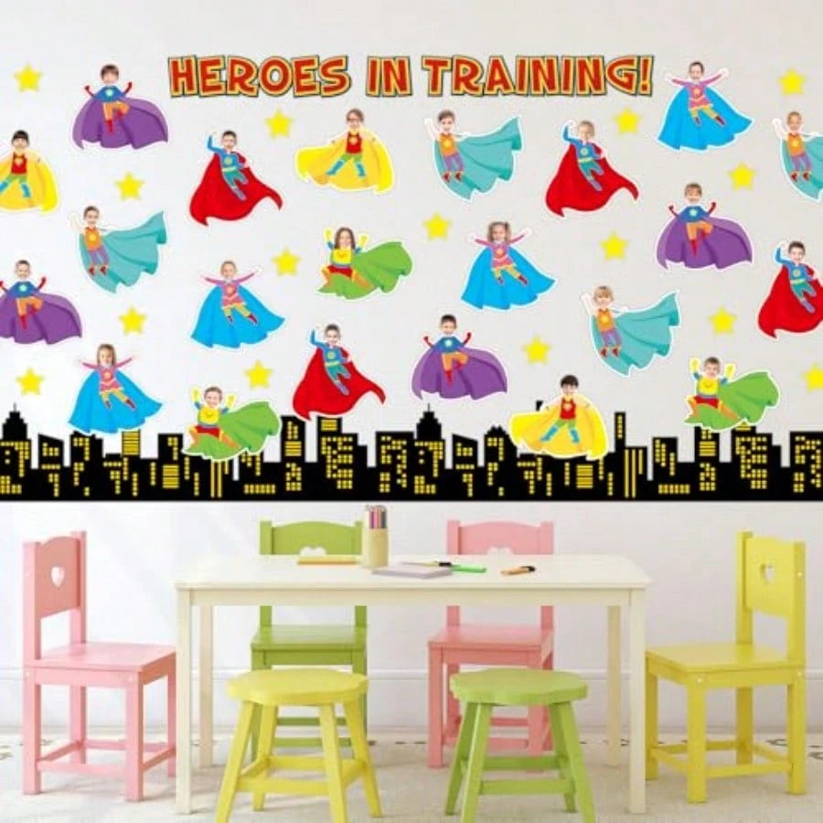 Pack Of 36 Super Theme Hero Cutouts Back To School Birthday Cut-Outs Classroom Decor DIY Craft Photo Wall Super Theme
